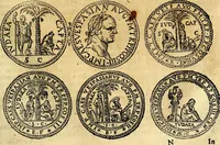 An illustration from Dialoghi di don Antonio Agostini archivescovo di Taracona, intorno alle medaglie, inscrittioni, & altre antichità (1625)
