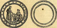 An illustration from Dialoghi di don Antonio Agostini archivescovo di Taracona, intorno alle medaglie, inscrittioni, & altre antichità (1625)