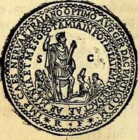 An illustration from Dialoghi di don Antonio Agostini archivescovo di Taracona, intorno alle medaglie, inscrittioni, & altre antichità (1625)