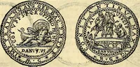 An illustration from Dialoghi di don Antonio Agostini archivescovo di Taracona, intorno alle medaglie, inscrittioni, & altre antichità (1625)