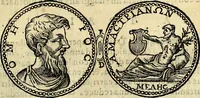 An illustration from Dialoghi di don Antonio Agostini archivescovo di Taracona, intorno alle medaglie, inscrittioni, & altre antichità (1625)
