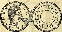 An illustration from Dialoghi di don Antonio Agostini archivescovo di Taracona, intorno alle medaglie, inscrittioni, & altre antichità (1625)