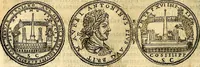 An illustration from Dialoghi di don Antonio Agostini archivescovo di Taracona, intorno alle medaglie, inscrittioni, & altre antichità (1625)
