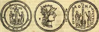 An illustration from Dialoghi di don Antonio Agostini archivescovo di Taracona, intorno alle medaglie, inscrittioni, & altre antichità (1625)