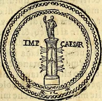 An illustration from Dialoghi di don Antonio Agostini archivescovo di Taracona, intorno alle medaglie, inscrittioni, & altre antichità (1625)