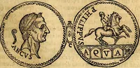 An illustration from Dialoghi di don Antonio Agostini archivescovo di Taracona, intorno alle medaglie, inscrittioni, & altre antichità (1625)