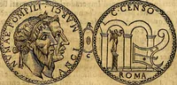 An illustration from Dialoghi di don Antonio Agostini archivescovo di Taracona, intorno alle medaglie, inscrittioni, & altre antichità (1625)