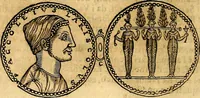An illustration from Dialoghi di don Antonio Agostini archivescovo di Taracona, intorno alle medaglie, inscrittioni, & altre antichità (1625)