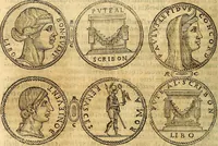 An illustration from Dialoghi di don Antonio Agostini archivescovo di Taracona, intorno alle medaglie, inscrittioni, & altre antichità (1625)