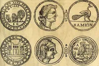 An illustration from Dialoghi di don Antonio Agostini archivescovo di Taracona, intorno alle medaglie, inscrittioni, & altre antichità (1625)