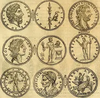 An illustration from Dialoghi di don Antonio Agostini archivescovo di Taracona, intorno alle medaglie, inscrittioni, & altre antichità (1625)