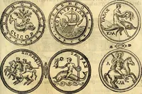 An illustration from Dialoghi di don Antonio Agostini archivescovo di Taracona, intorno alle medaglie, inscrittioni, & altre antichità (1625)