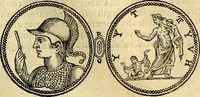 An illustration from Dialoghi di don Antonio Agostini archivescovo di Taracona, intorno alle medaglie, inscrittioni, & altre antichità (1625)