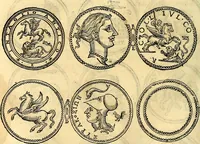 An illustration from Dialoghi di don Antonio Agostini archivescovo di Taracona, intorno alle medaglie, inscrittioni, & altre antichità (1625)