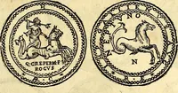 An illustration from Dialoghi di don Antonio Agostini archivescovo di Taracona, intorno alle medaglie, inscrittioni, & altre antichità (1625)