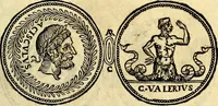 An illustration from Dialoghi di don Antonio Agostini archivescovo di Taracona, intorno alle medaglie, inscrittioni, & altre antichità (1625)