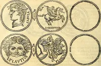 An illustration from Dialoghi di don Antonio Agostini archivescovo di Taracona, intorno alle medaglie, inscrittioni, & altre antichità (1625)