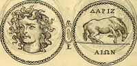 An illustration from Dialoghi di don Antonio Agostini archivescovo di Taracona, intorno alle medaglie, inscrittioni, & altre antichità (1625)