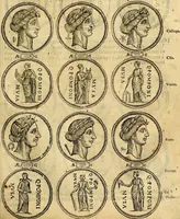 An illustration from Dialoghi di don Antonio Agostini archivescovo di Taracona, intorno alle medaglie, inscrittioni, & altre antichità (1625)