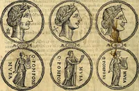 An illustration from Dialoghi di don Antonio Agostini archivescovo di Taracona, intorno alle medaglie, inscrittioni, & altre antichità (1625)