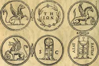 An illustration from Dialoghi di don Antonio Agostini archivescovo di Taracona, intorno alle medaglie, inscrittioni, & altre antichità (1625)