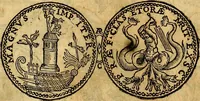 An illustration from Dialoghi di don Antonio Agostini archivescovo di Taracona, intorno alle medaglie, inscrittioni, & altre antichità (1625)