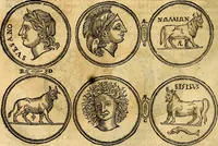 An illustration from Dialoghi di don Antonio Agostini archivescovo di Taracona, intorno alle medaglie, inscrittioni, & altre antichità (1625)
