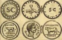 An illustration from Dialoghi di don Antonio Agostini archivescovo di Taracona, intorno alle medaglie, inscrittioni, & altre antichità (1625)