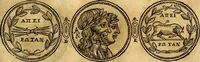 An illustration from Dialoghi di don Antonio Agostini archivescovo di Taracona, intorno alle medaglie, inscrittioni, & altre antichità (1625)