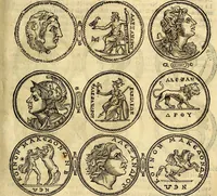 An illustration from Dialoghi di don Antonio Agostini archivescovo di Taracona, intorno alle medaglie, inscrittioni, & altre antichità (1625)