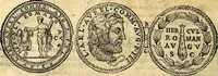 An illustration from Dialoghi di don Antonio Agostini archivescovo di Taracona, intorno alle medaglie, inscrittioni, & altre antichità (1625)