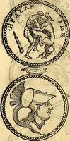 An illustration from Dialoghi di don Antonio Agostini archivescovo di Taracona, intorno alle medaglie, inscrittioni, & altre antichità (1625)