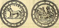 An illustration from Dialoghi di don Antonio Agostini archivescovo di Taracona, intorno alle medaglie, inscrittioni, & altre antichità (1625)
