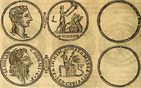 An illustration from Dialoghi di don Antonio Agostini archivescovo di Taracona, intorno alle medaglie, inscrittioni, & altre antichità (1625)