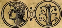 An illustration from Dialoghi di don Antonio Agostini archivescovo di Taracona, intorno alle medaglie, inscrittioni, & altre antichità (1625)