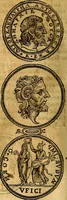 An illustration from Dialoghi di don Antonio Agostini archivescovo di Taracona, intorno alle medaglie, inscrittioni, & altre antichità (1625)