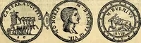 An illustration from Dialoghi di don Antonio Agostini archivescovo di Taracona, intorno alle medaglie, inscrittioni, & altre antichità (1625)