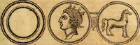 An illustration from Dialoghi di don Antonio Agostini archivescovo di Taracona, intorno alle medaglie, inscrittioni, & altre antichità (1625)