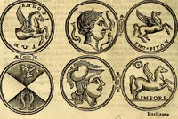 An illustration from Dialoghi di don Antonio Agostini archivescovo di Taracona, intorno alle medaglie, inscrittioni, & altre antichità (1625)