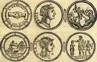 An illustration from Dialoghi di don Antonio Agostini archivescovo di Taracona, intorno alle medaglie, inscrittioni, & altre antichità (1625)