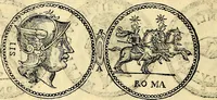 An illustration from Dialoghi di don Antonio Agostini archivescovo di Taracona, intorno alle medaglie, inscrittioni, & altre antichità (1625)