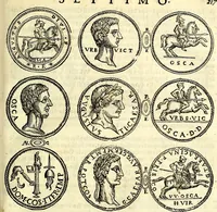 An illustration from Dialoghi di don Antonio Agostini archivescovo di Taracona, intorno alle medaglie, inscrittioni, & altre antichità (1625)