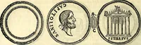 An illustration from Dialoghi di don Antonio Agostini archivescovo di Taracona, intorno alle medaglie, inscrittioni, & altre antichità (1625)