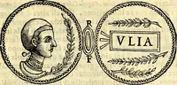An illustration from Dialoghi di don Antonio Agostini archivescovo di Taracona, intorno alle medaglie, inscrittioni, & altre antichità (1625)