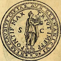 An illustration from Dialoghi di don Antonio Agostini archivescovo di Taracona, intorno alle medaglie, inscrittioni, & altre antichità (1625)