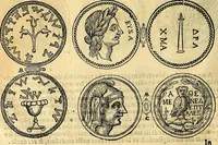 An illustration from Dialoghi di don Antonio Agostini archivescovo di Taracona, intorno alle medaglie, inscrittioni, & altre antichità (1625)