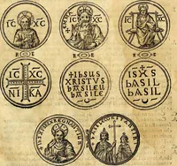 An illustration from Dialoghi di don Antonio Agostini archivescovo di Taracona, intorno alle medaglie, inscrittioni, & altre antichità (1625)