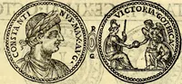 An illustration from Dialoghi di don Antonio Agostini archivescovo di Taracona, intorno alle medaglie, inscrittioni, & altre antichità (1625)