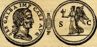 An illustration from Dialoghi di don Antonio Agostini archivescovo di Taracona, intorno alle medaglie, inscrittioni, & altre antichità (1625)