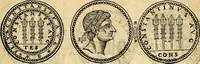 An illustration from Dialoghi di don Antonio Agostini archivescovo di Taracona, intorno alle medaglie, inscrittioni, & altre antichità (1625)